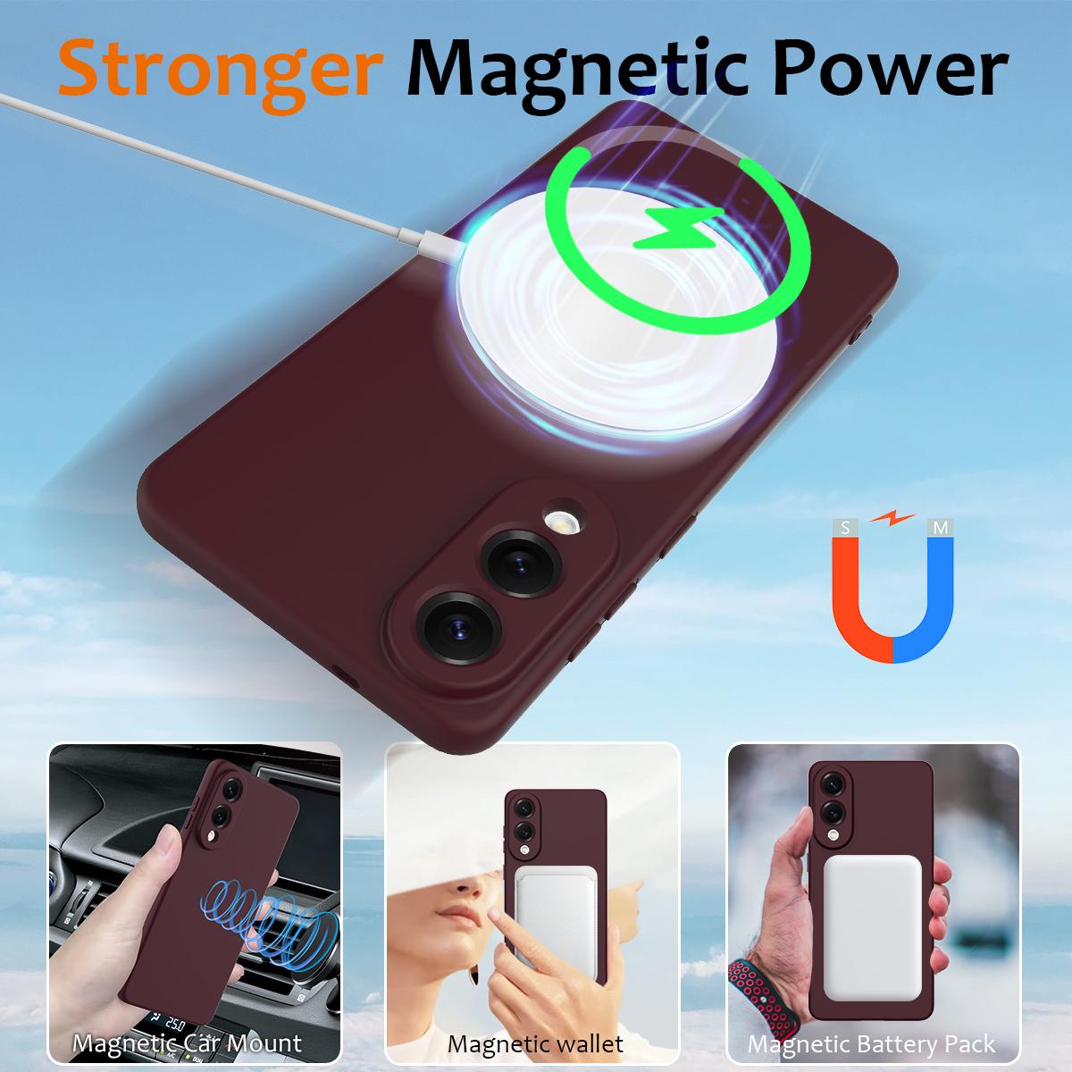 Samsung Galaxy S25 Edge 5G Shockproof Silicone MagSafe Phone Case with Microfibre Lining Magnetic Cover