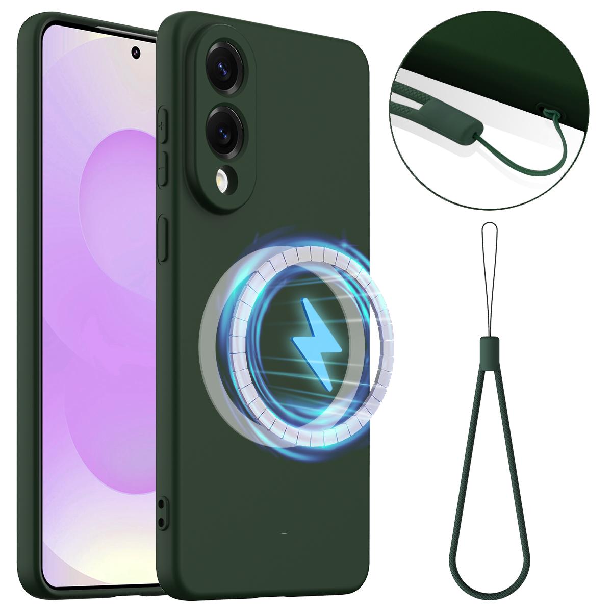 Samsung Galaxy S25 Edge 5G Shockproof Silicone MagSafe Phone Case with Microfibre Lining Magnetic Cover