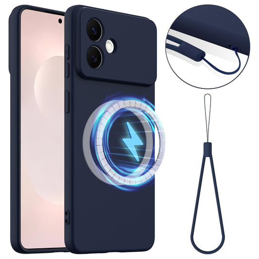 Samsung Galaxy S26 Edge 5G Shockproof Silicone MagSafe Phone Case with Microfibre Lining Magnetic Cover