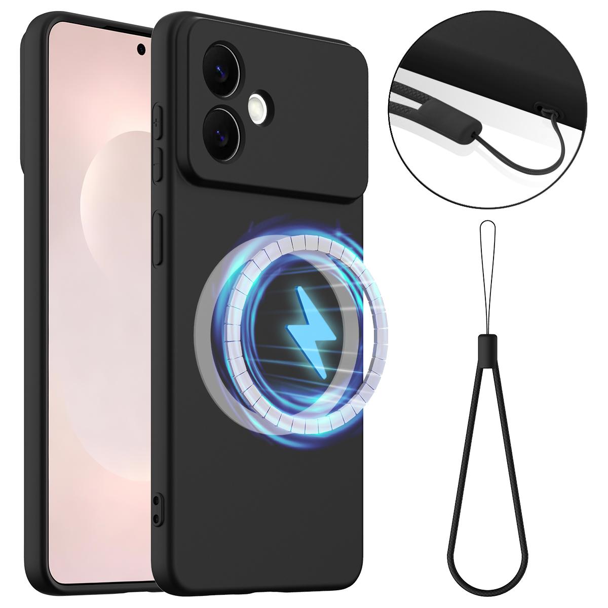 Samsung Galaxy S26 Edge 5G Shockproof Silicone MagSafe Phone Case with Microfibre Lining Magnetic Cover