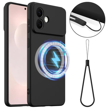 Samsung Galaxy S26 Edge 5G Shockproof Silicone MagSafe Phone Case with Microfibre Lining Magnetic Cover