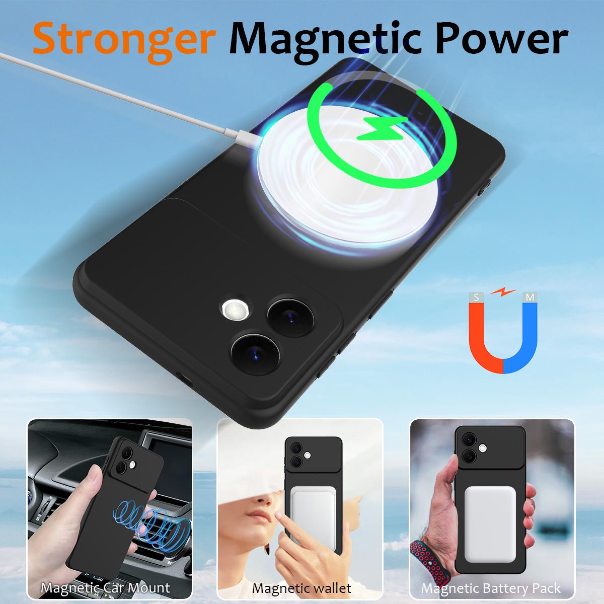 Samsung Galaxy S26 Edge 5G Shockproof Silicone MagSafe Phone Case with Microfibre Lining Magnetic Cover
