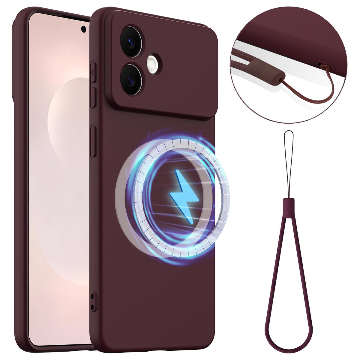 Samsung Galaxy S26 Edge 5G Shockproof Silicone MagSafe Phone Case with Microfibre Lining Magnetic Cover