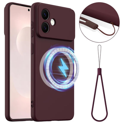 Samsung Galaxy S26 Edge 5G Shockproof Silicone MagSafe Phone Case with Microfibre Lining Magnetic Cover