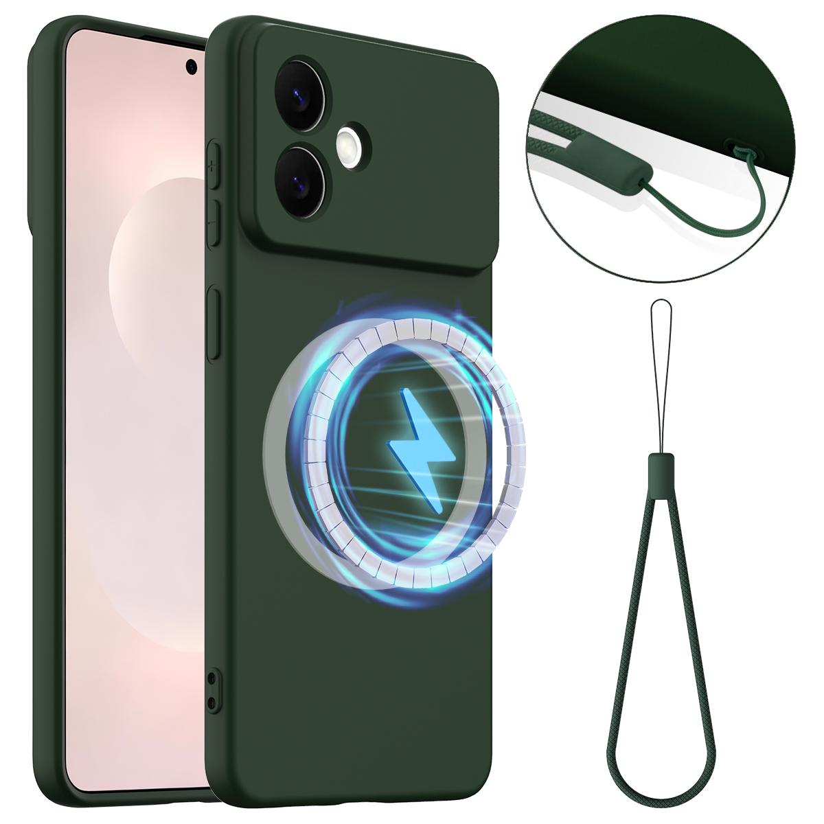 Samsung Galaxy S26 Edge 5G Shockproof Silicone MagSafe Phone Case with Microfibre Lining Magnetic Cover