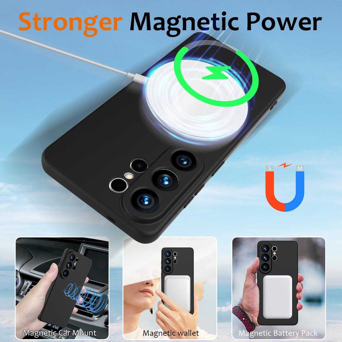 Samsung Galaxy S26 Ultra 5G Shockproof Silicone MagSafe Phone Case with Microfibre Lining Magnetic Cover