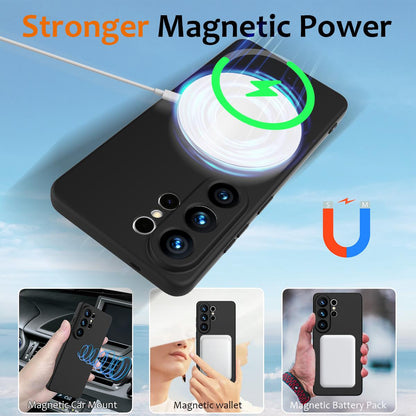 Samsung Galaxy S26 Ultra 5G Shockproof Silicone MagSafe Phone Case with Microfibre Lining Magnetic Cover