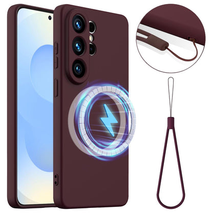Samsung Galaxy S26 Ultra 5G Shockproof Silicone MagSafe Phone Case with Microfibre Lining Magnetic Cover