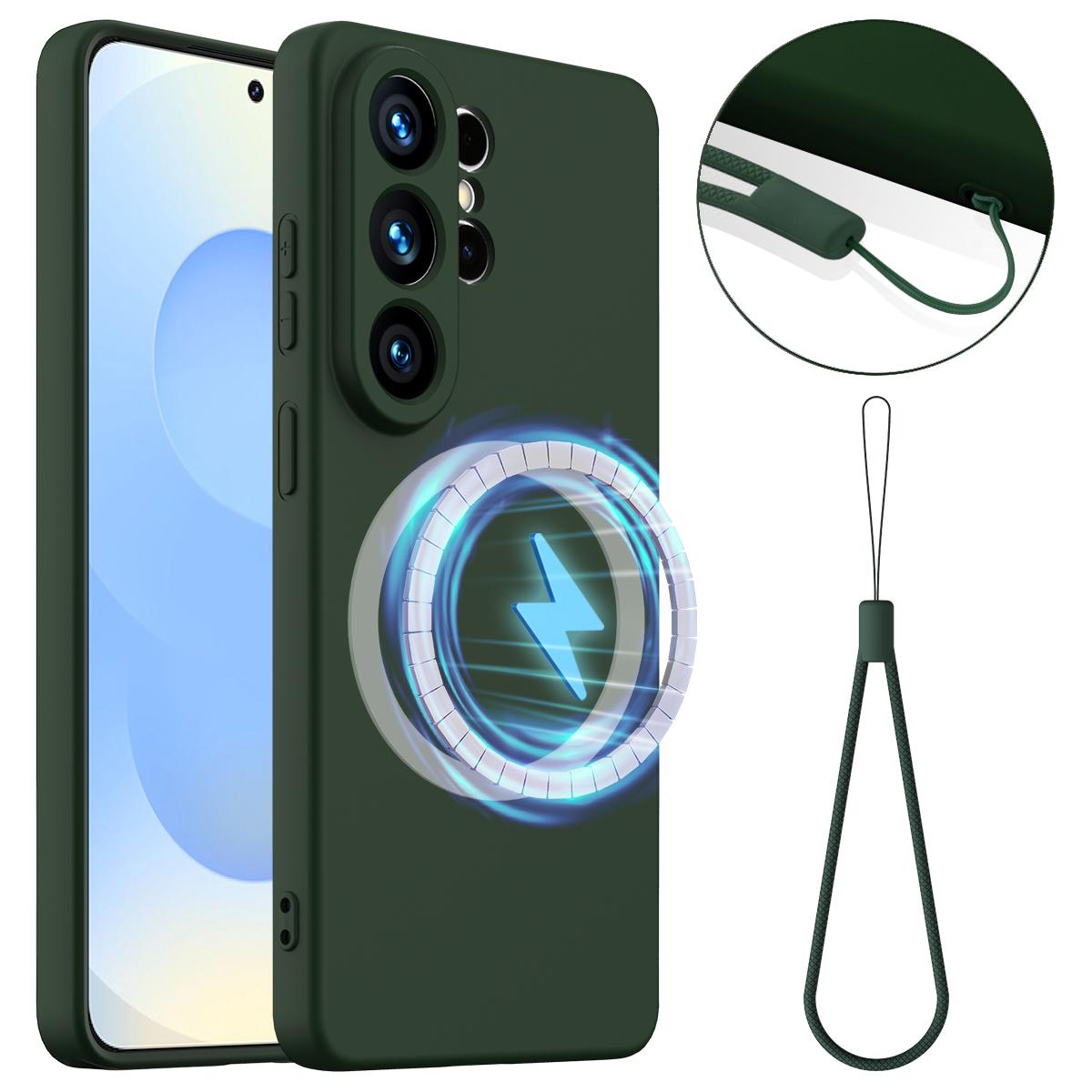Samsung Galaxy S26 Ultra 5G Shockproof Silicone MagSafe Phone Case with Microfibre Lining Magnetic Cover