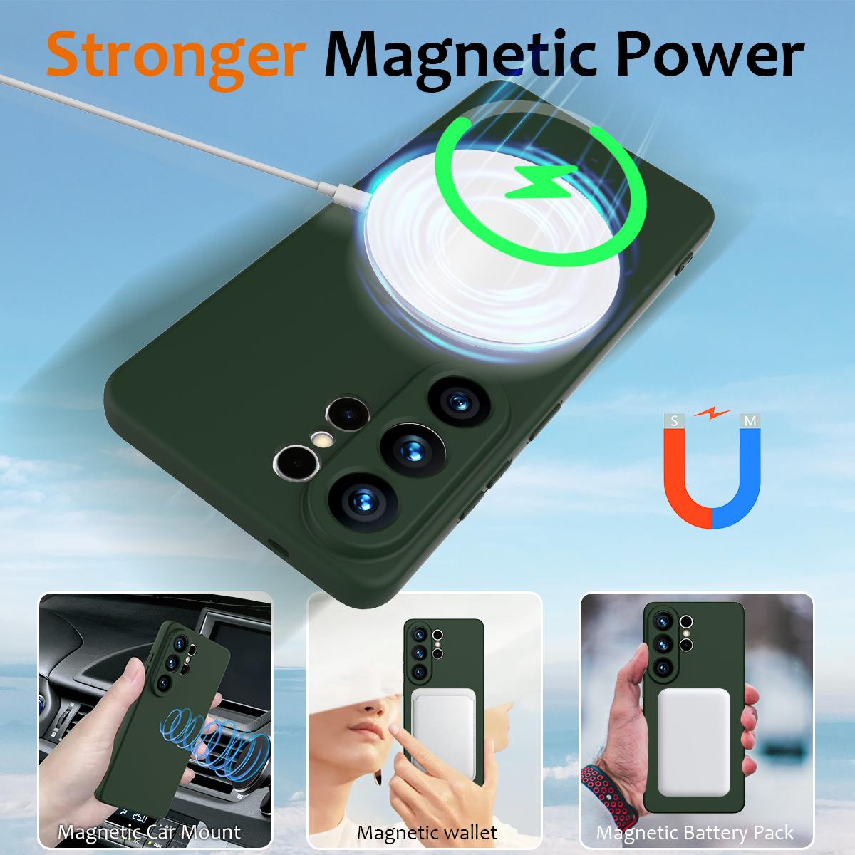 Samsung Galaxy S26 Ultra 5G Shockproof Silicone MagSafe Phone Case with Microfibre Lining Magnetic Cover