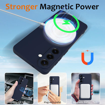 Samsung Galaxy S26 5G Shockproof Silicone MagSafe Phone Case with Microfibre Lining Magnetic Cover