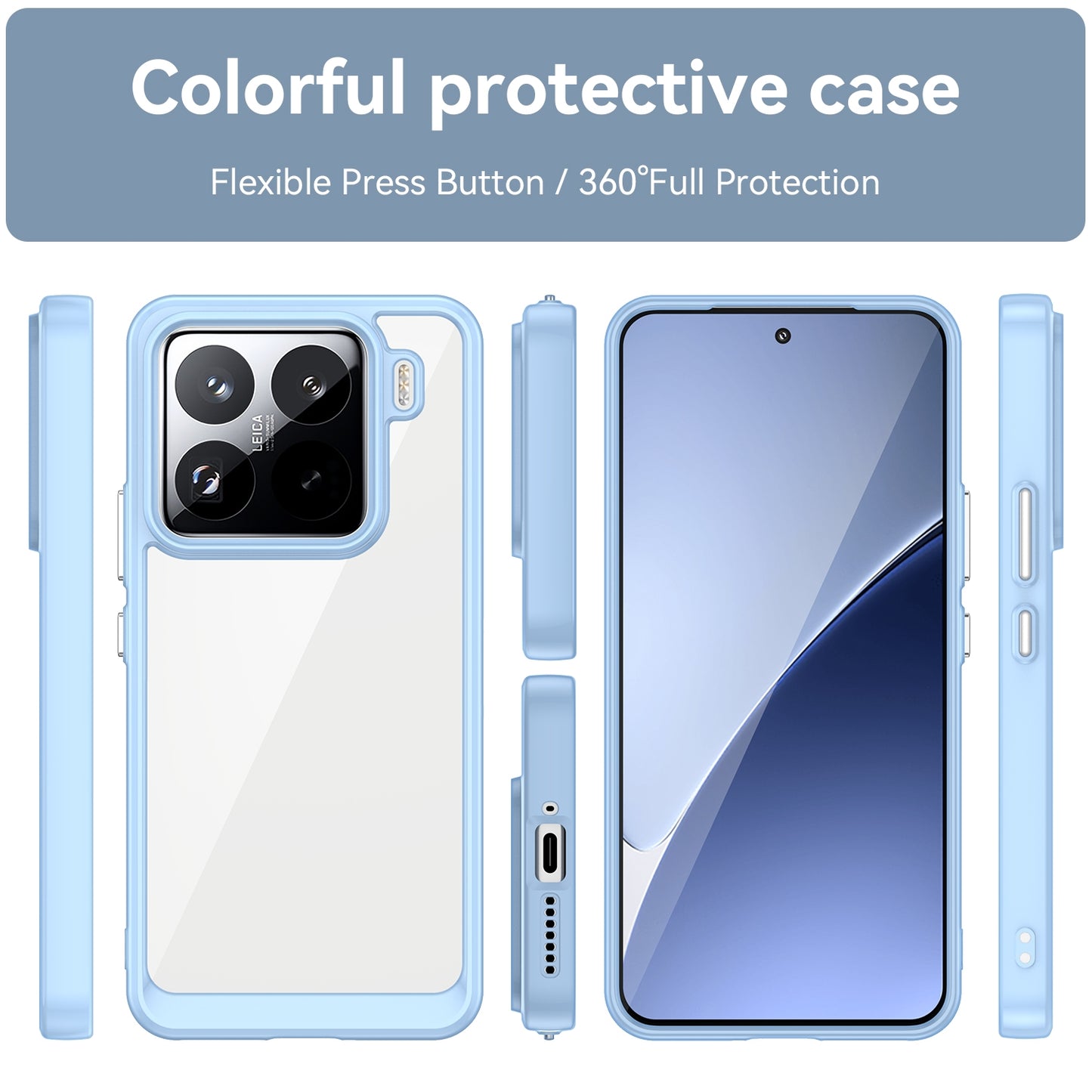 Xiaomi 15 Pro Acrylic Hybrid TPU Protective Phone Case, Colourful Series Shockproof Cover