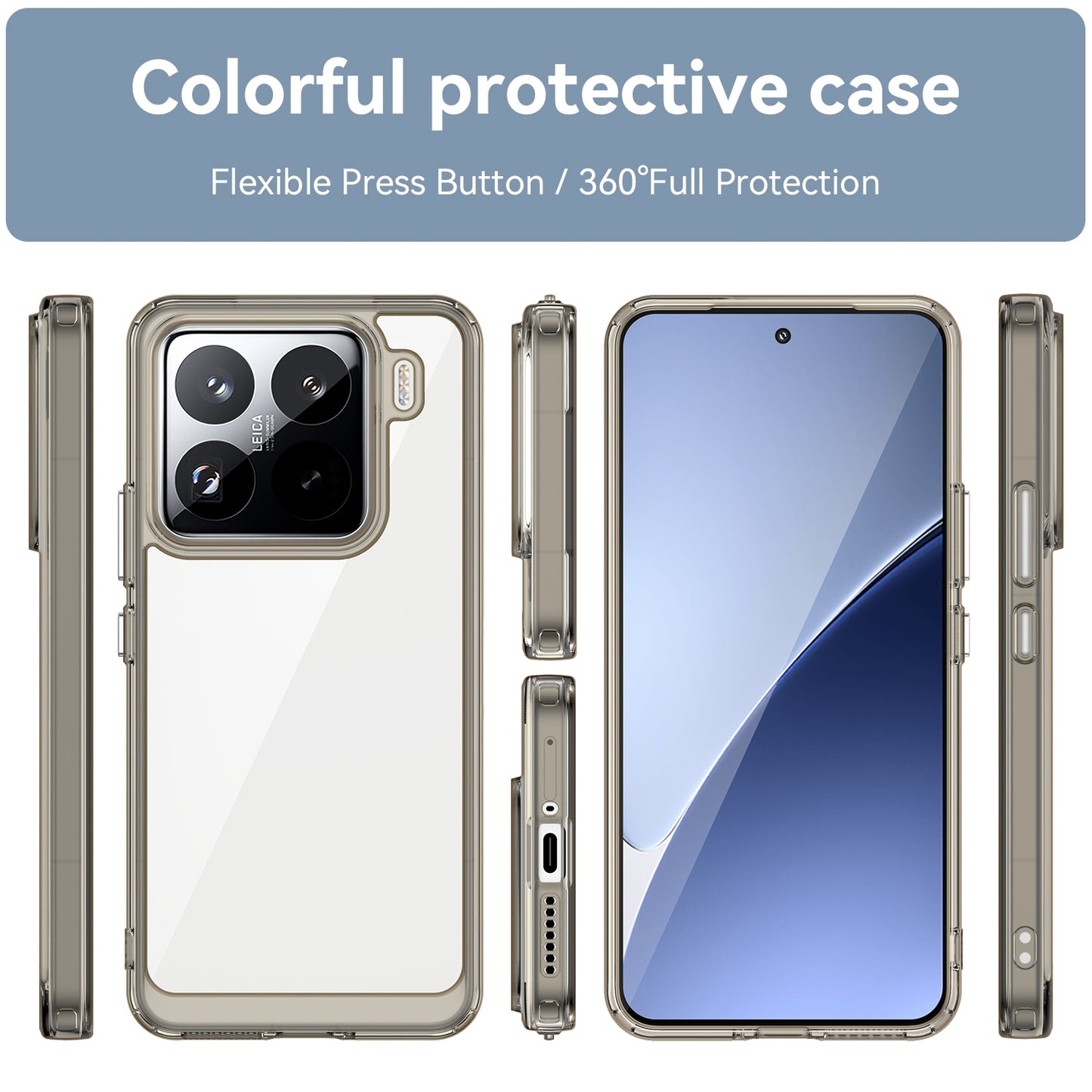 Xiaomi 15 Pro Acrylic Hybrid TPU Protective Phone Case, Colourful Series Shockproof Cover