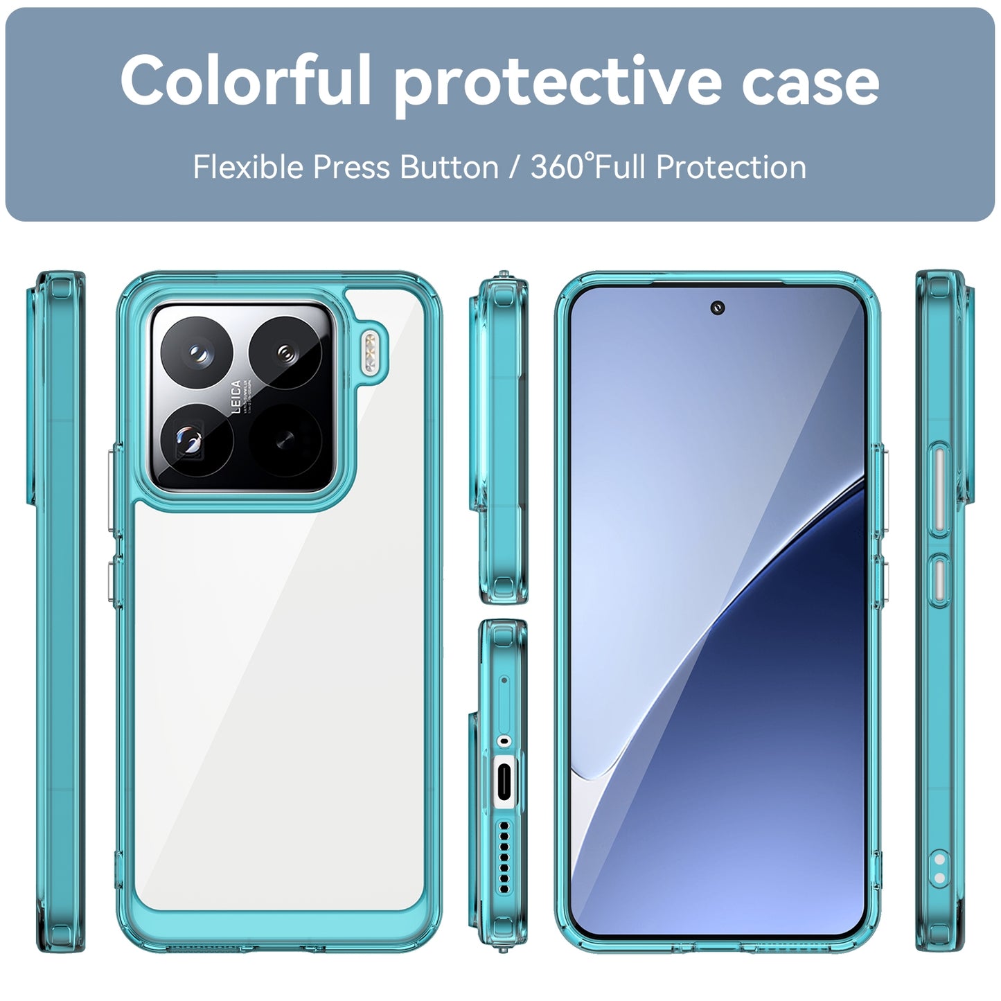 Xiaomi 15 Pro Acrylic Hybrid TPU Protective Phone Case, Colourful Series Shockproof Cover