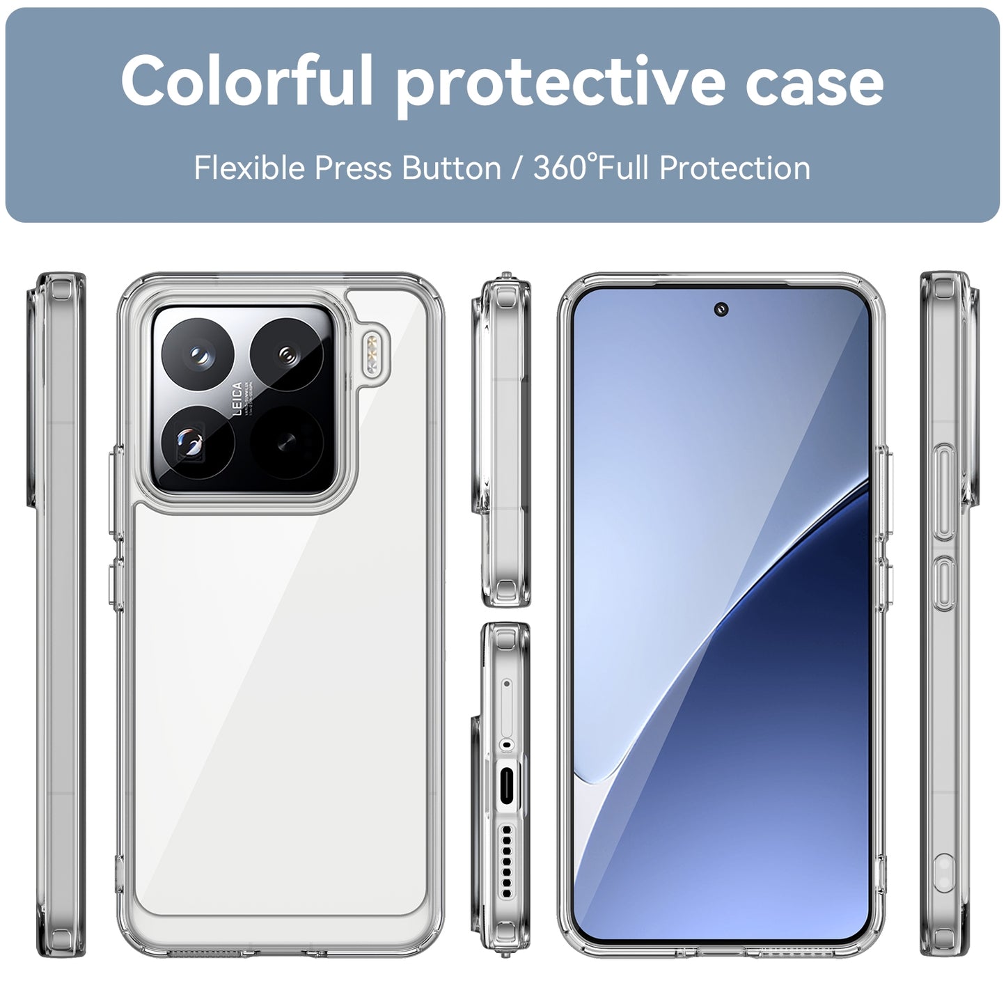 Xiaomi 15 Pro Acrylic Hybrid TPU Protective Phone Case, Colourful Series Shockproof Cover