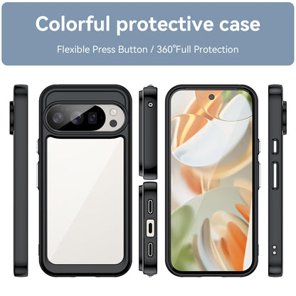 Google Pixel 10 Pro Acrylic Hybrid TPU Protective Phone Case, Colourful Series Shockproof Cover