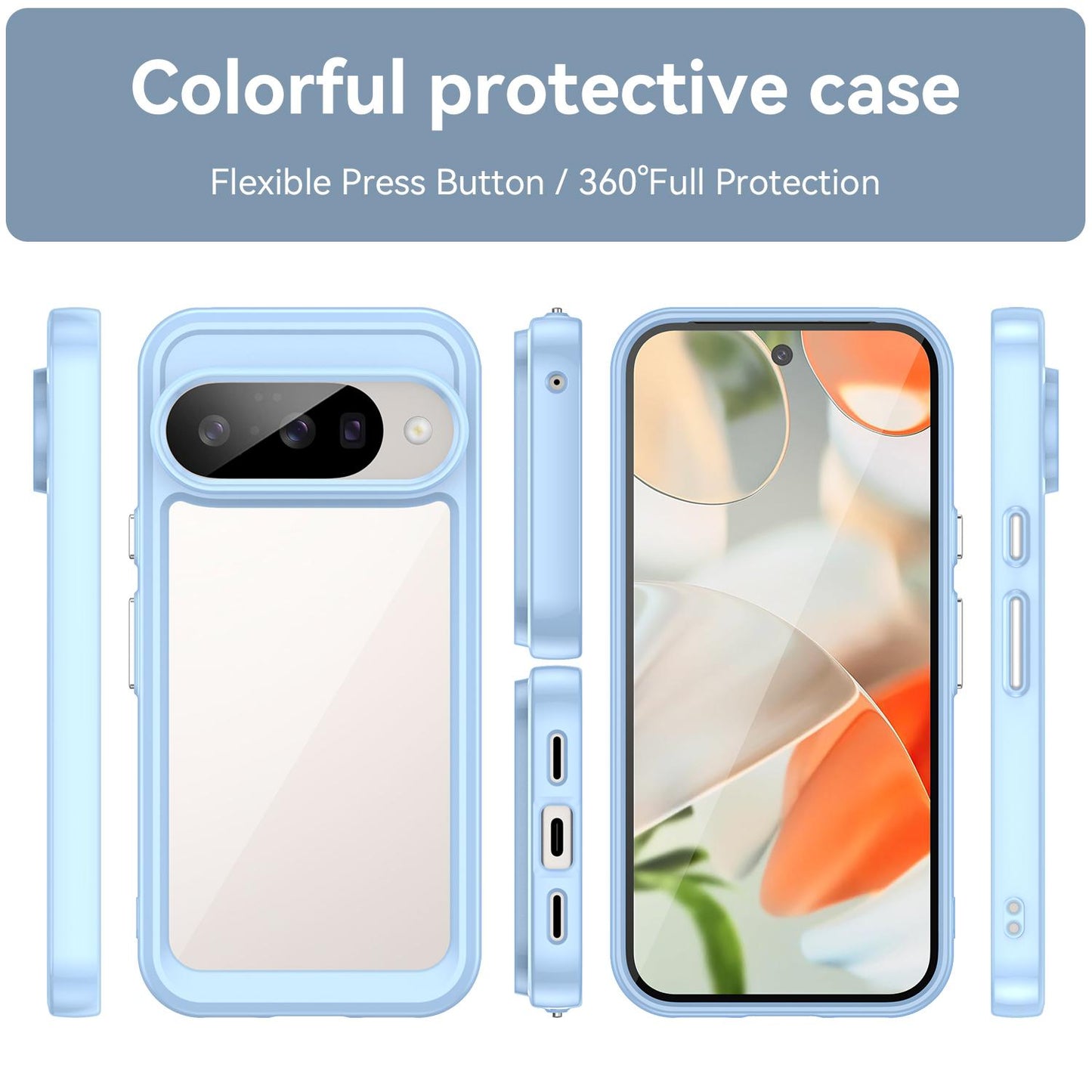 Google Pixel 10 Acrylic Hybrid TPU Protective Phone Case, Colourful Series Shockproof Cover