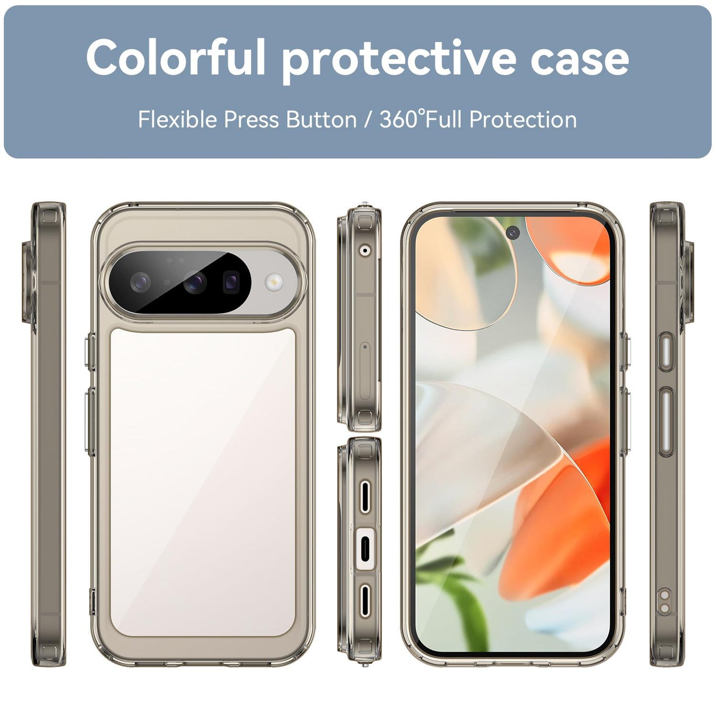 Google Pixel 10 Acrylic Hybrid TPU Protective Phone Case, Colourful Series Shockproof Cover
