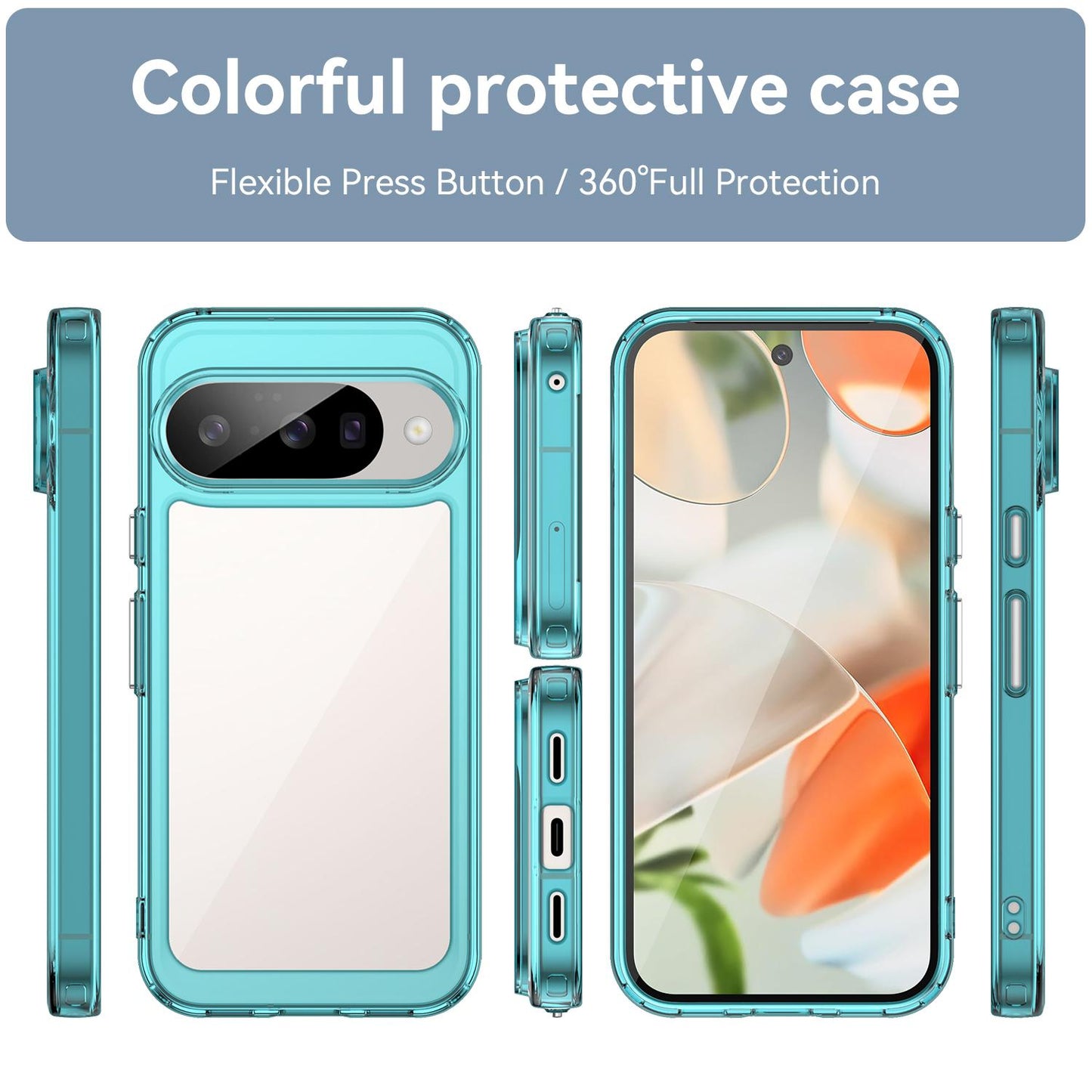 Google Pixel 10 Acrylic Hybrid TPU Protective Phone Case, Colourful Series Shockproof Cover
