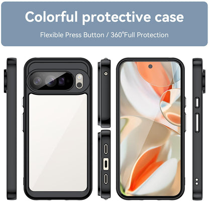Google Pixel 10 Pro XL Acrylic Hybrid TPU Protective Phone Case, Colourful Series Shockproof Cover