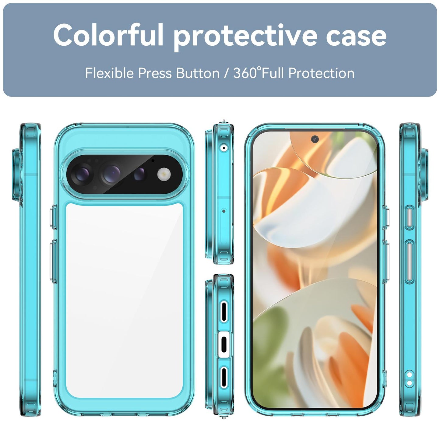 Google Pixel 11 Acrylic Hybrid TPU Protective Phone Case, Colourful Series Shockproof Cover