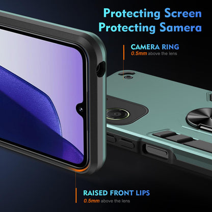 Motorola Moto G06 4G Shockproof Metal Ring Holder Phone Case with 360 degrees Rotating Kickstand, Ultra Slim Protective Cover, Raised Camera Guard, PC Silicone Armour Shell, Anti-Scratch Back & Edge Protection