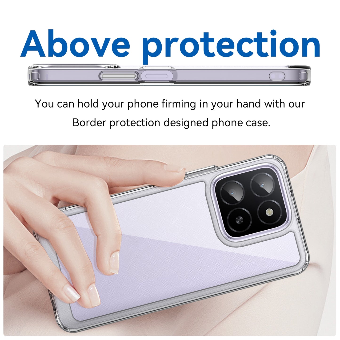 Honor X6a Acrylic Hybrid TPU Protective Phone Case, Colourful Series Shockproof Cover
