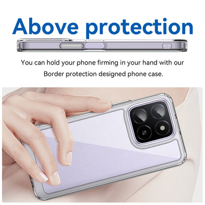 Honor X6a Acrylic Hybrid TPU Protective Phone Case, Colourful Series Shockproof Cover