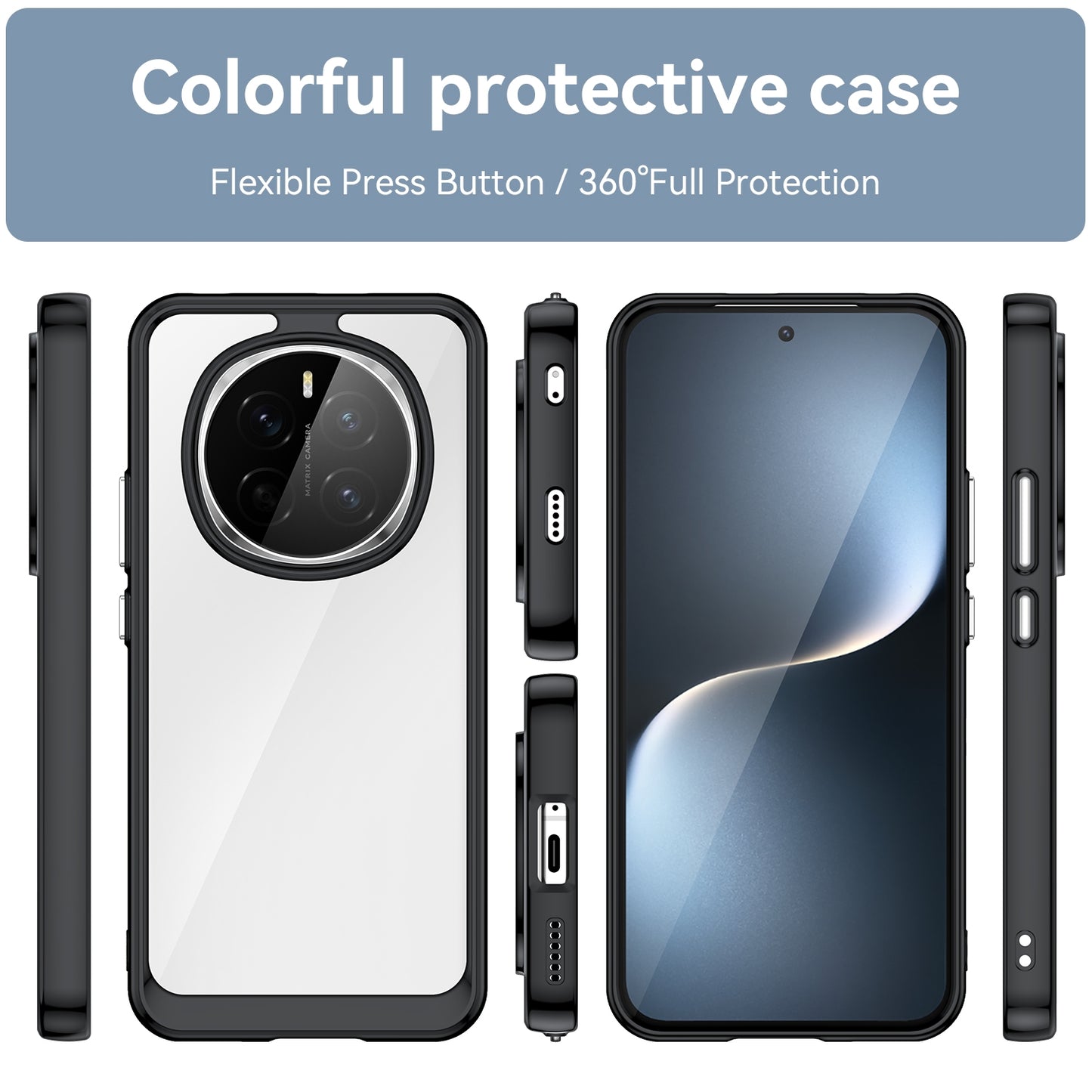 Honor Magic7 Acrylic Hybrid TPU Protective Phone Case, Colourful Series Shockproof Cover