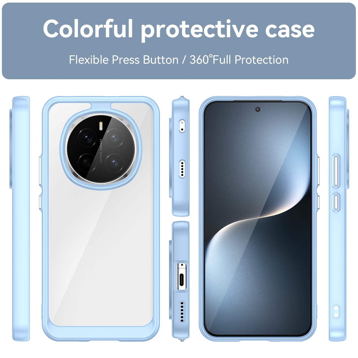 Honor Magic7 Acrylic Hybrid TPU Protective Phone Case, Colourful Series Shockproof Cover