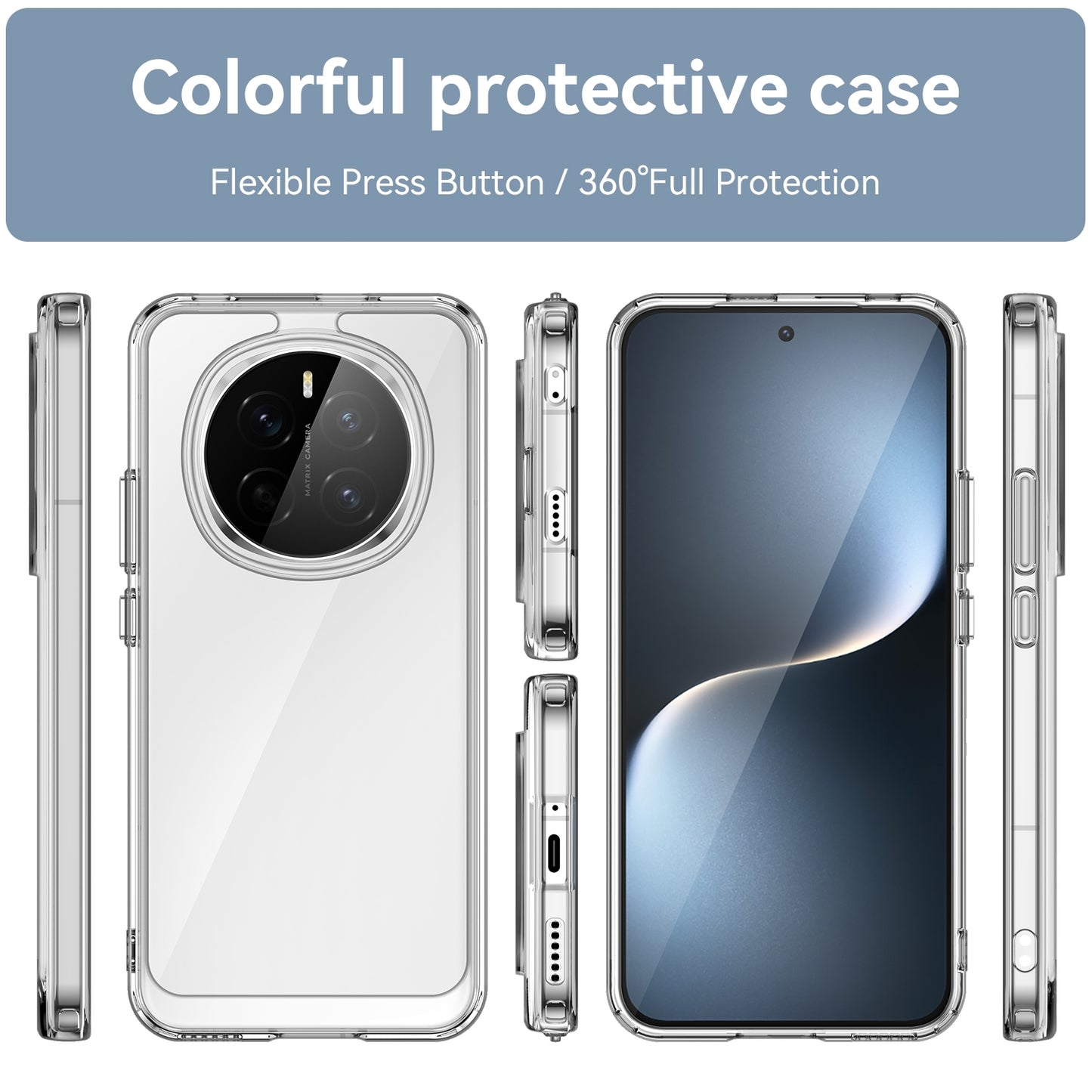 Honor Magic7 Acrylic Hybrid TPU Protective Phone Case, Colourful Series Shockproof Cover