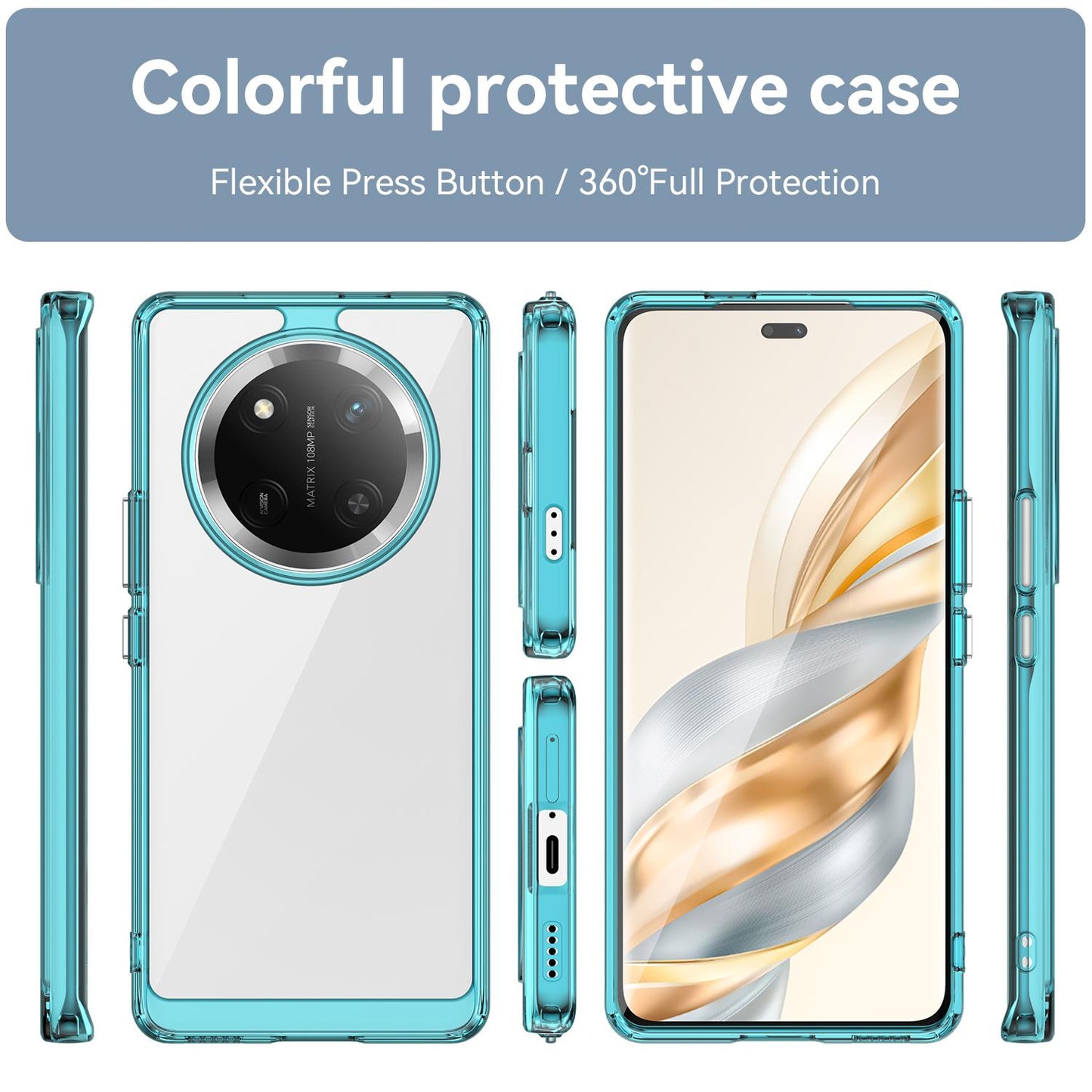 Honor Magic7 Lite Acrylic Hybrid TPU Protective Phone Case, Colourful Series Shockproof Cover