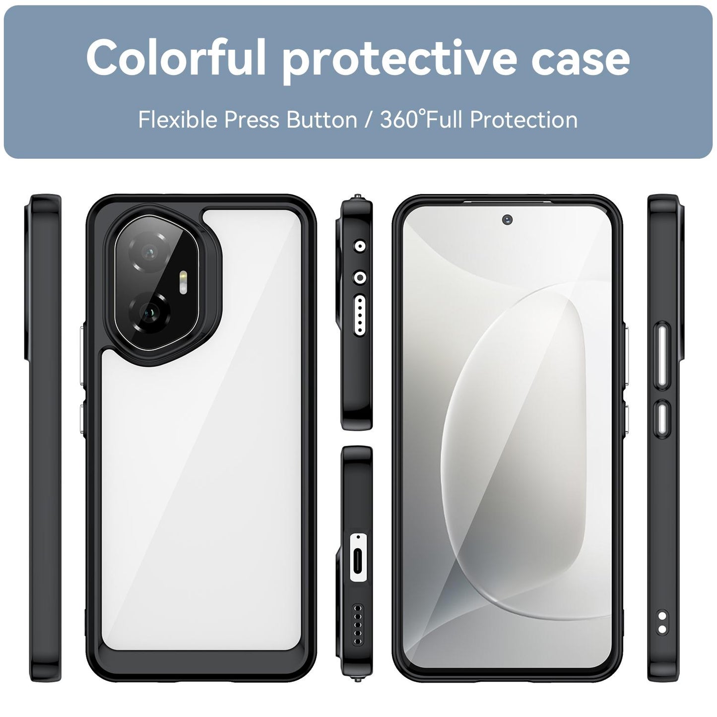 Honor 300 Acrylic Hybrid TPU Protective Phone Case, Colourful Series Shockproof Cover