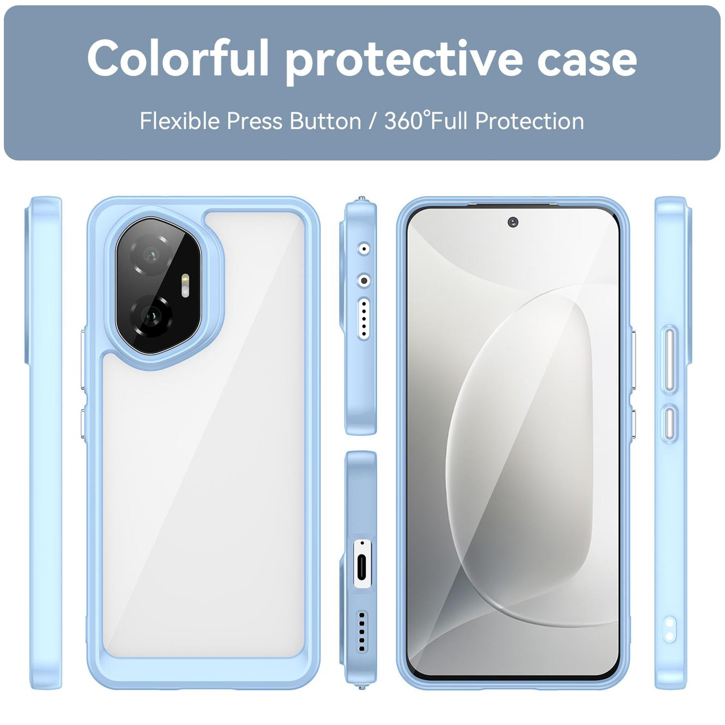 Honor 300 Acrylic Hybrid TPU Protective Phone Case, Colourful Series Shockproof Cover