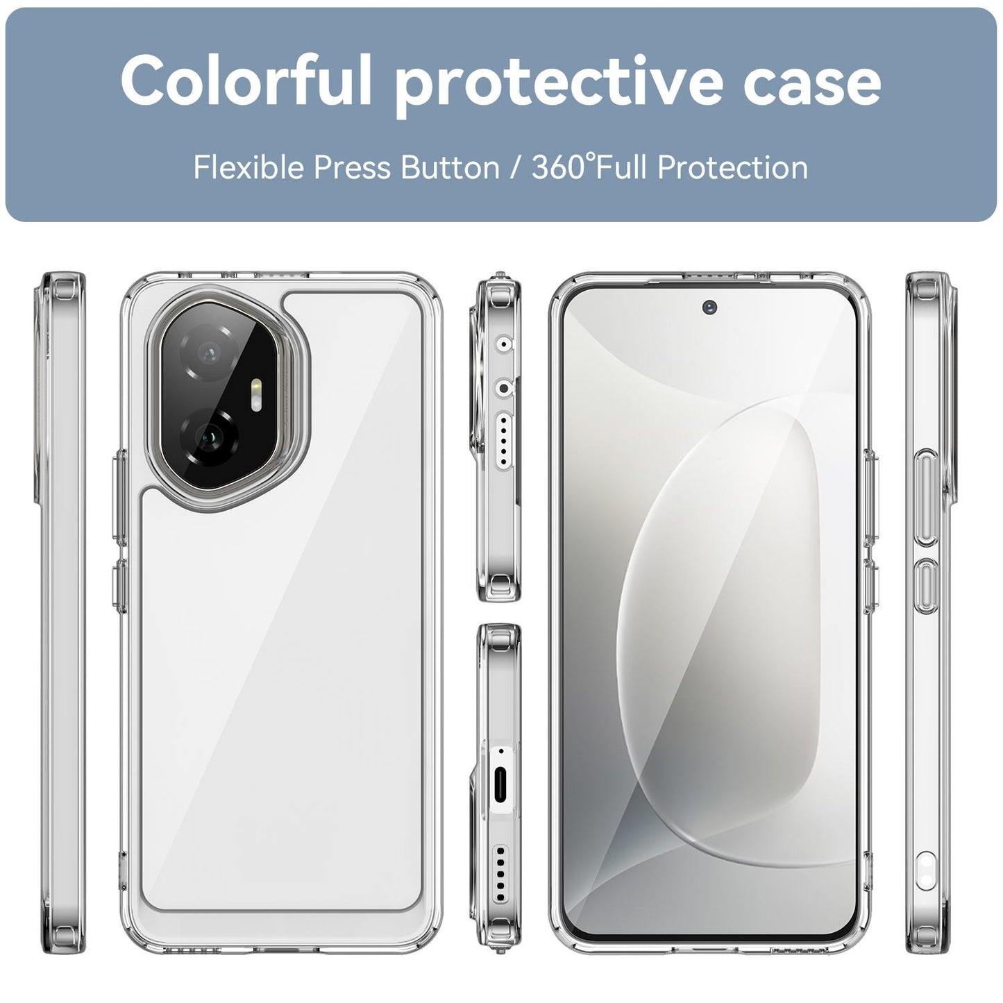 Honor 300 Acrylic Hybrid TPU Protective Phone Case, Colourful Series Shockproof Cover