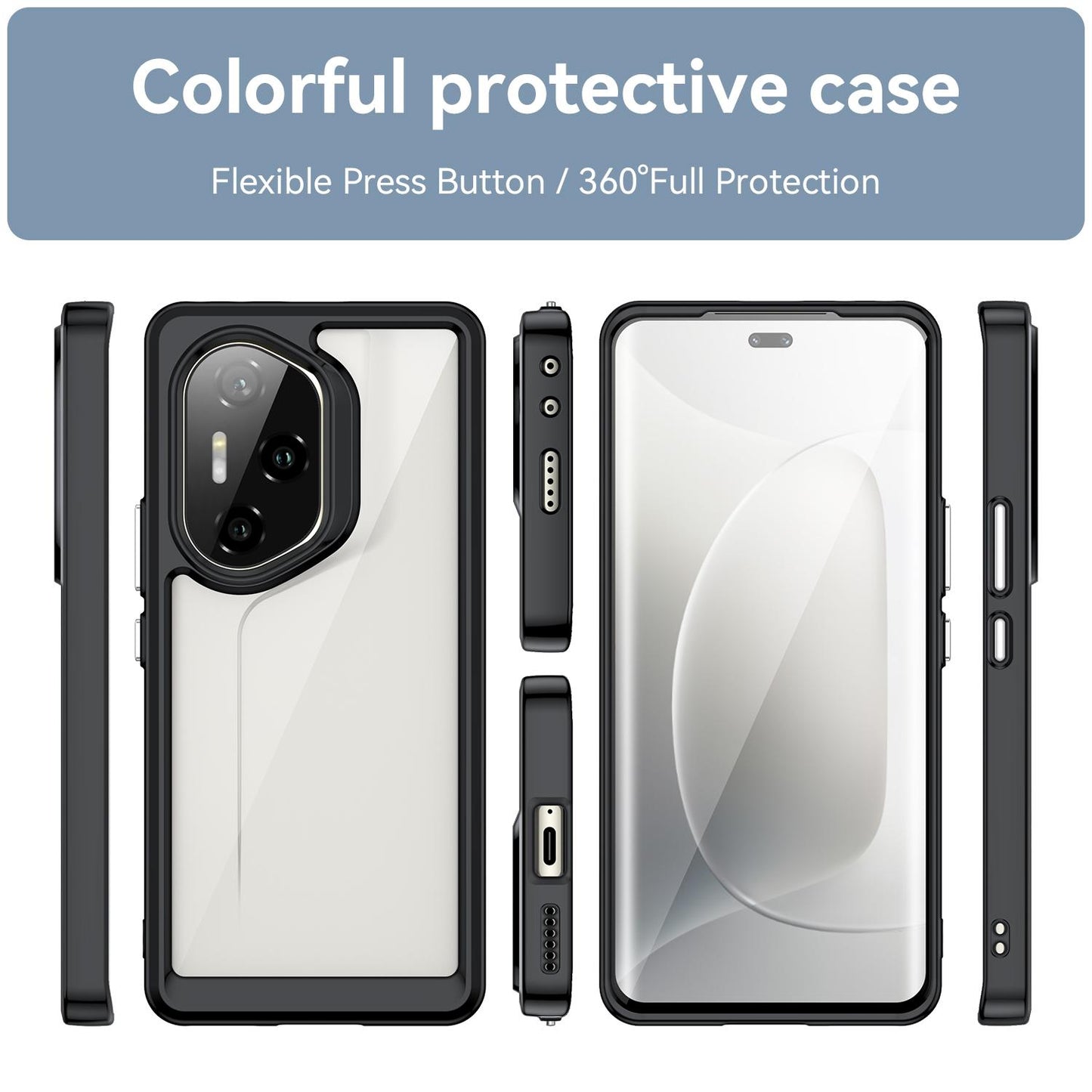 Honor 300 Ultra Acrylic Hybrid TPU Protective Phone Case, Colourful Series Shockproof Cover