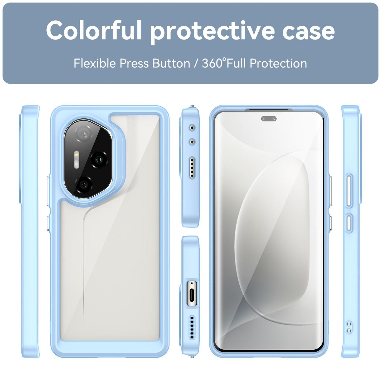 Honor 300 Ultra Acrylic Hybrid TPU Protective Phone Case, Colourful Series Shockproof Cover