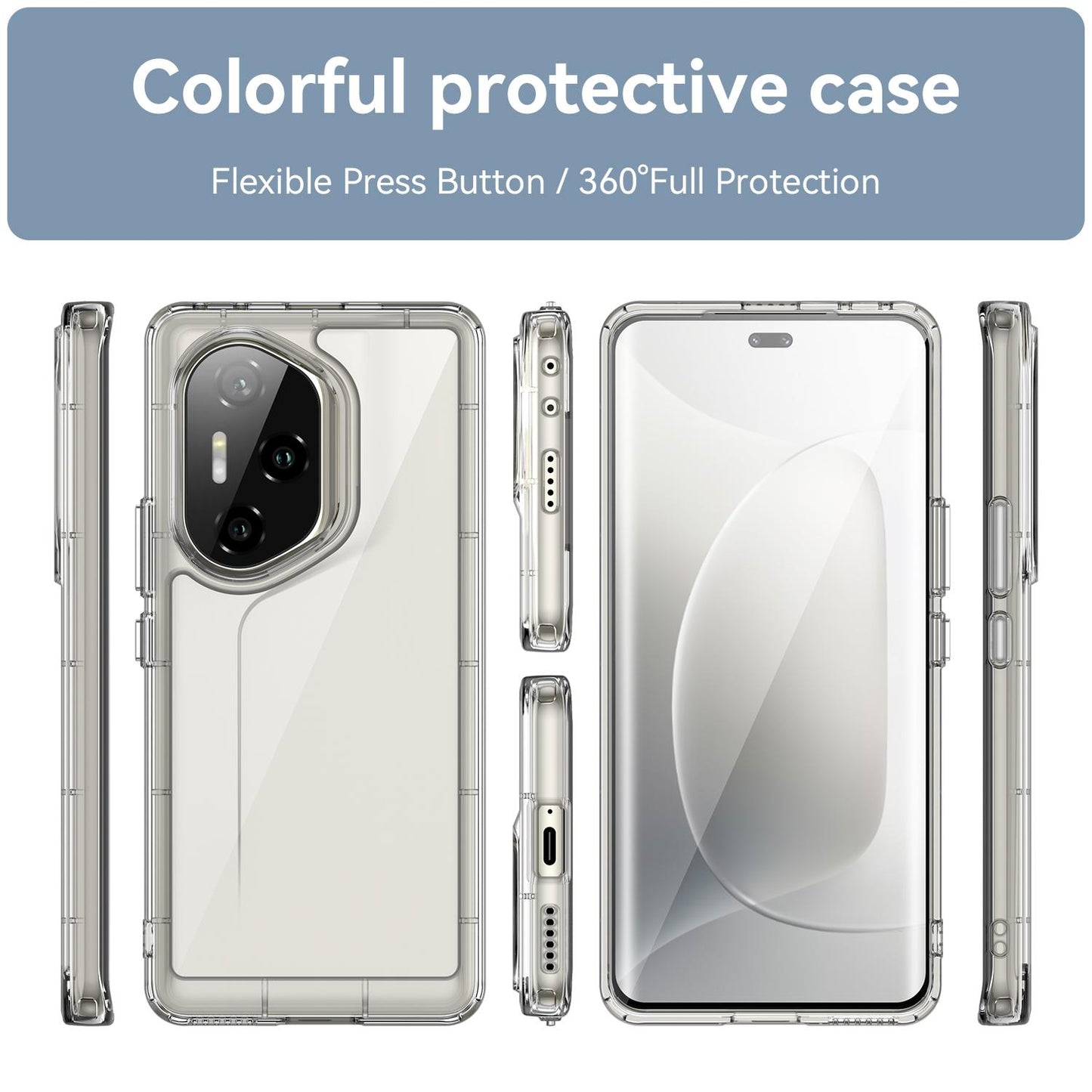 Honor 300 Ultra Acrylic Hybrid TPU Protective Phone Case, Colourful Series Shockproof Cover