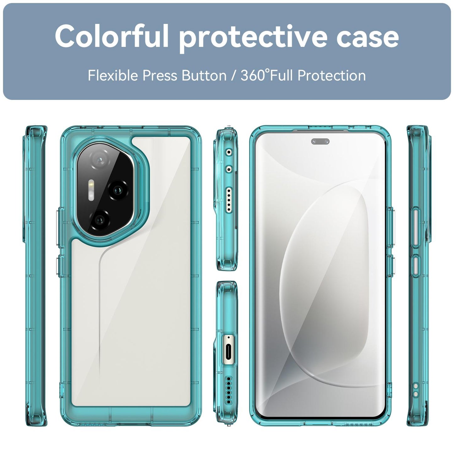 Honor 300 Pro Acrylic Hybrid TPU Protective Phone Case, Colourful Series Shockproof Cover