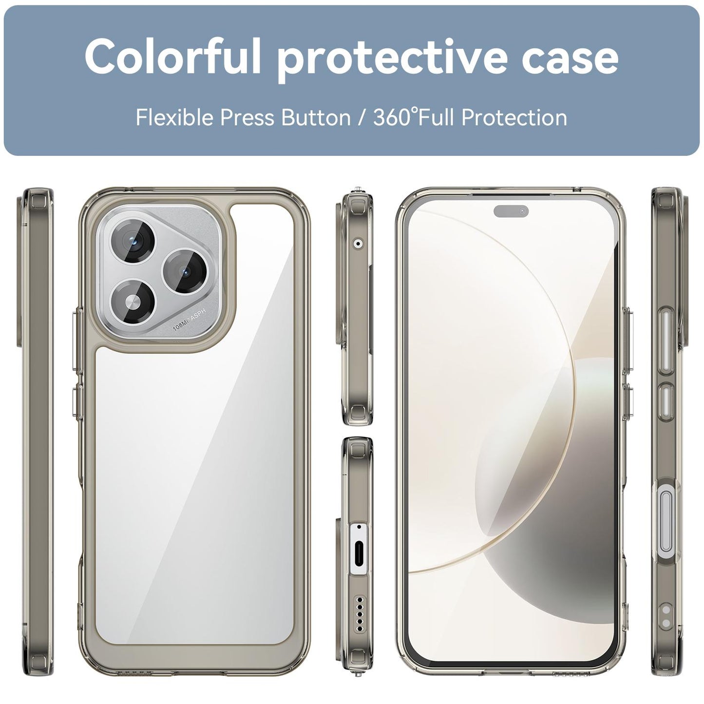 Honor 400 Lite Acrylic Hybrid TPU Protective Phone Case, Colourful Series Shockproof Cover