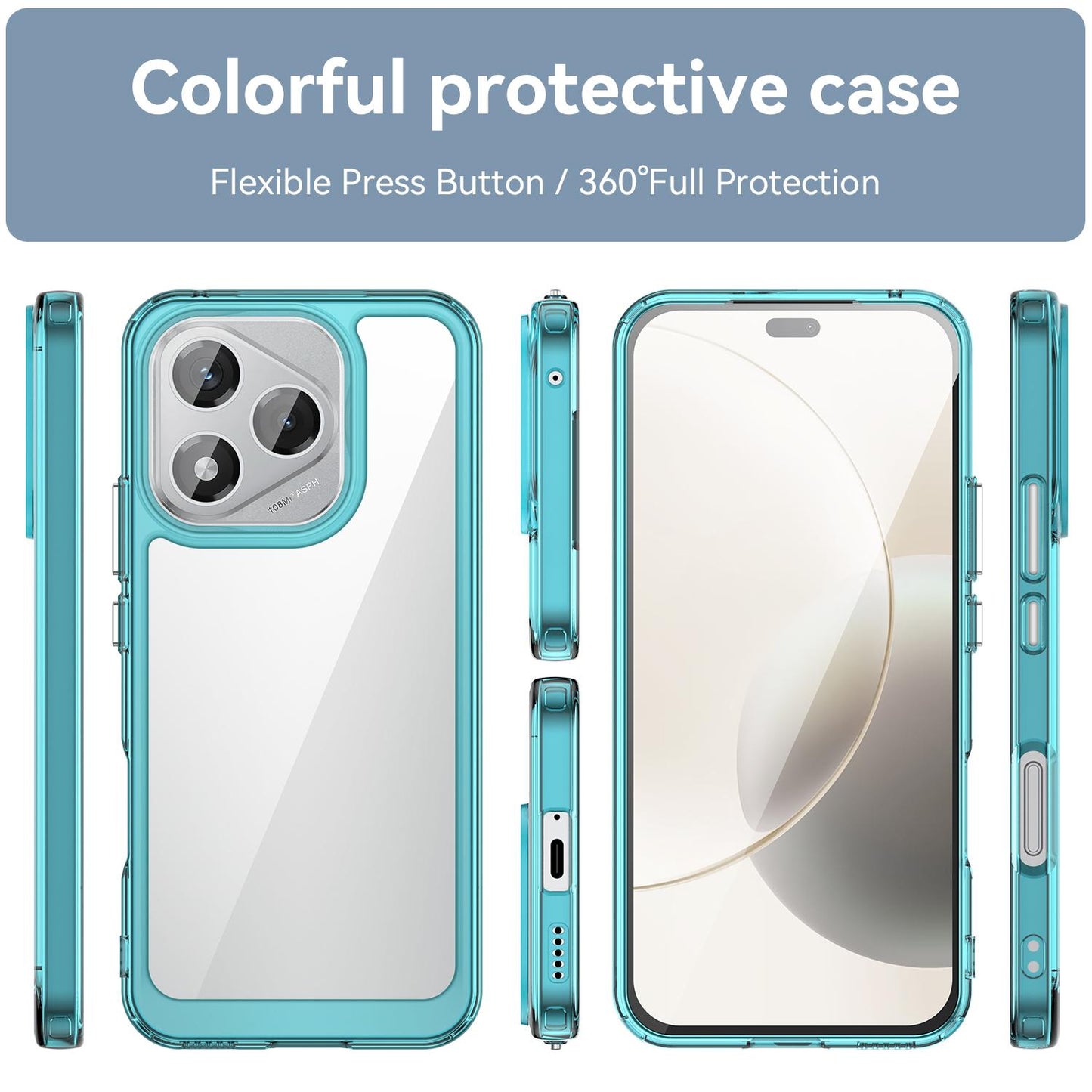 Honor X70i Acrylic Hybrid TPU Protective Phone Case, Colourful Series Shockproof Cover