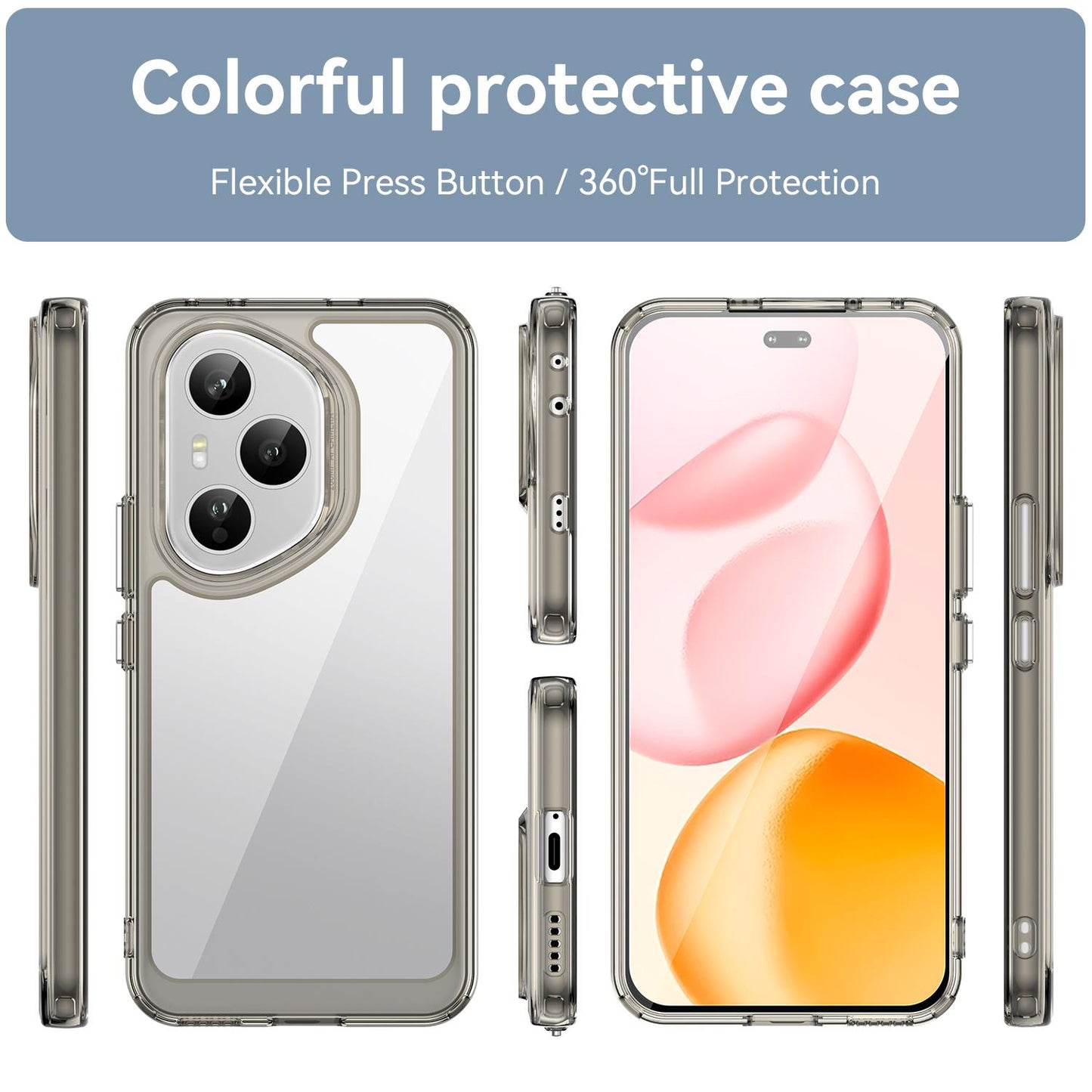 Honor 400 Pro 5G 160.8mm Acrylic Hybrid TPU Protective Phone Case, Colourful Series Shockproof Cover