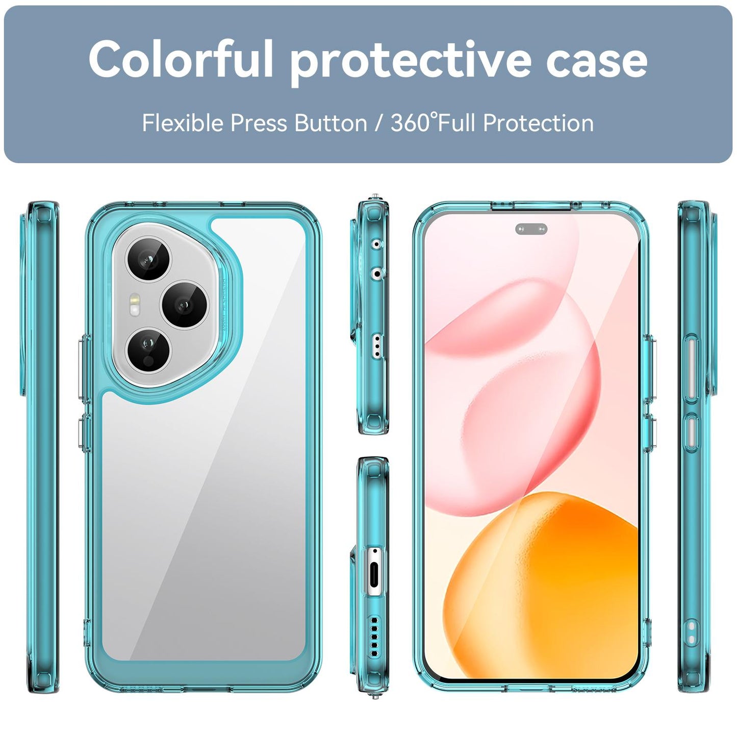 Honor 400 Pro 5G 160.8mm Acrylic Hybrid TPU Protective Phone Case, Colourful Series Shockproof Cover