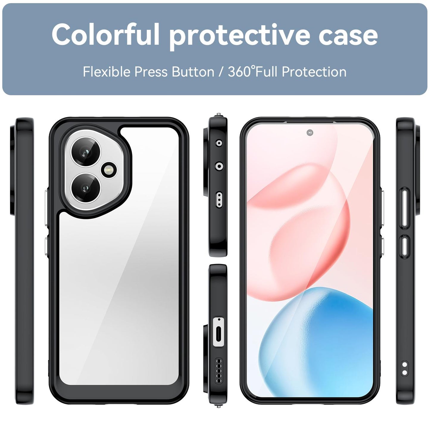 Honor 400 156.5mm Acrylic Hybrid TPU Protective Phone Case, Colourful Series Shockproof Cover