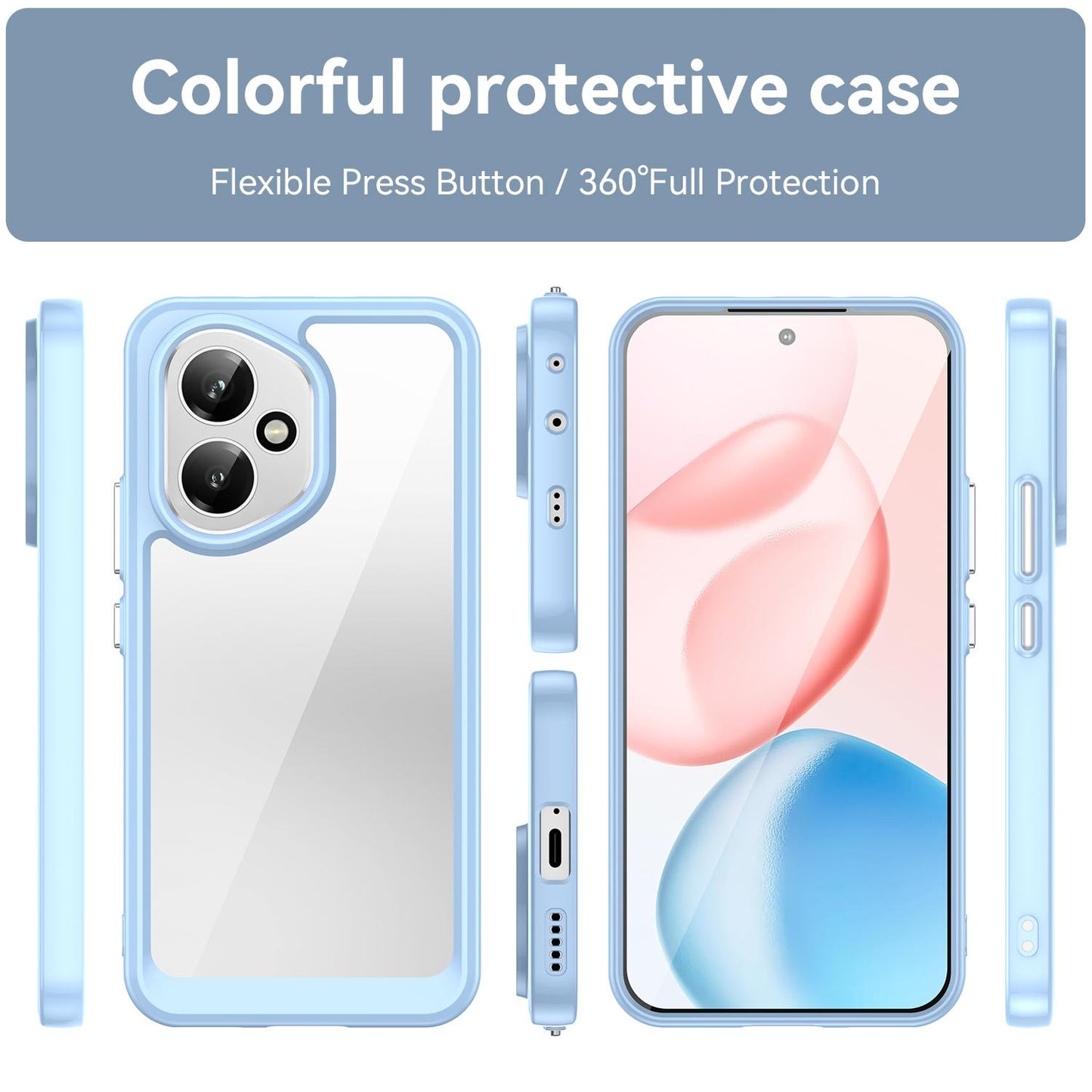 Honor 400 156.5mm Acrylic Hybrid TPU Protective Phone Case, Colourful Series Shockproof Cover