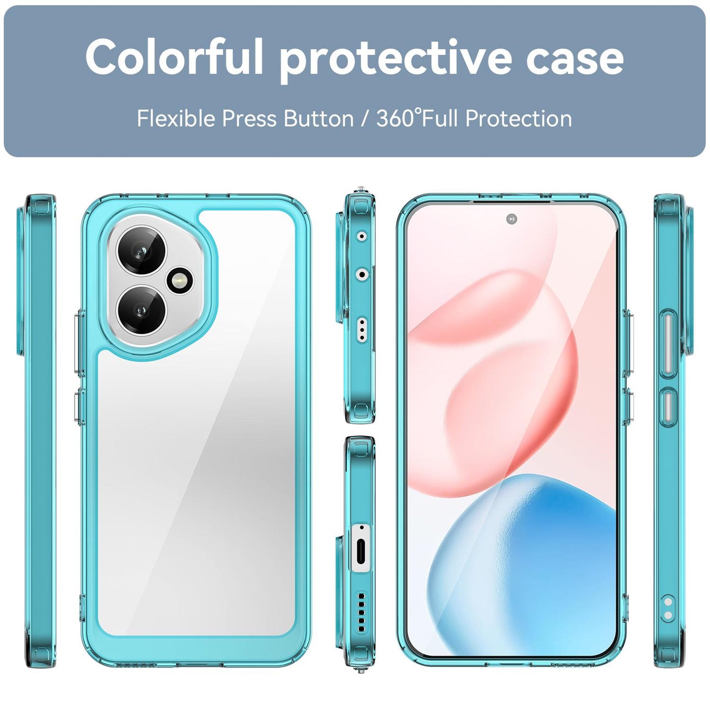 Honor 400 156.5mm Acrylic Hybrid TPU Protective Phone Case, Colourful Series Shockproof Cover