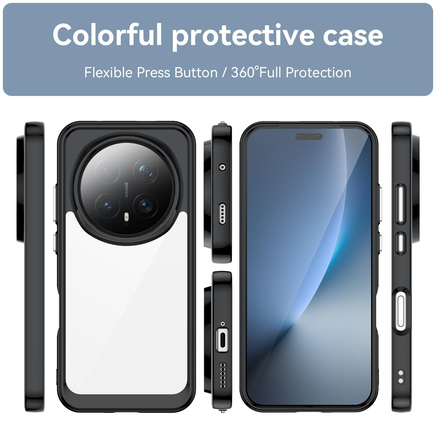 Honor Magic8 Pro Acrylic Hybrid TPU Protective Phone Case, Colourful Series Shockproof Cover