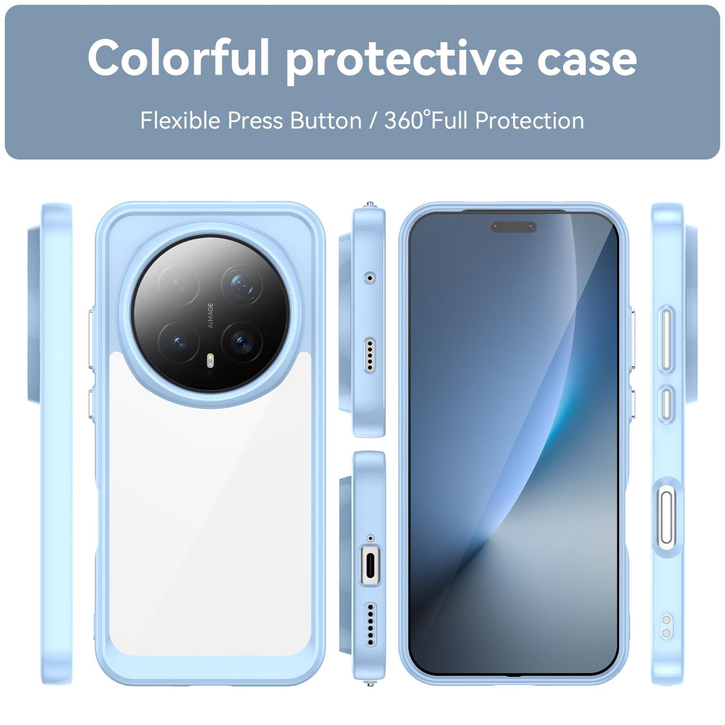 Honor Magic8 Pro Acrylic Hybrid TPU Protective Phone Case, Colourful Series Shockproof Cover