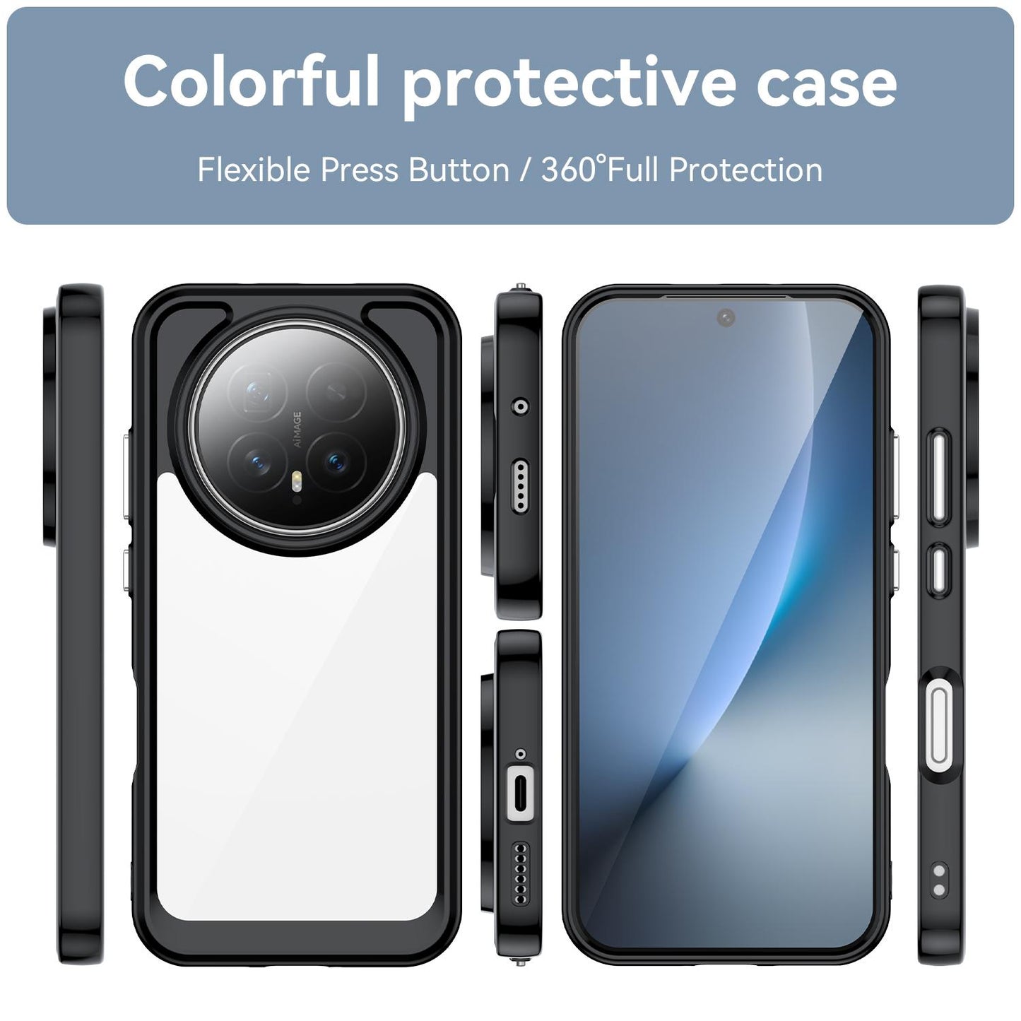 Honor Magic8 Acrylic Hybrid TPU Protective Phone Case, Colourful Series Shockproof Cover