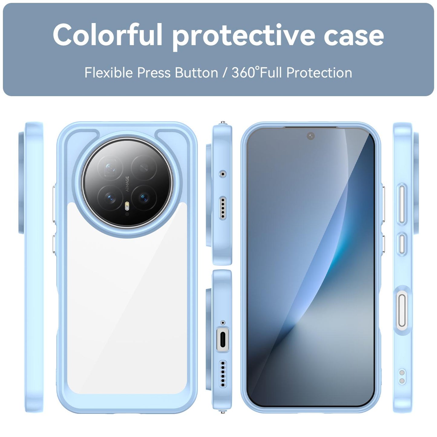 Honor Magic8 Acrylic Hybrid TPU Protective Phone Case, Colourful Series Shockproof Cover